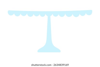 Cake stand, serving plate, dish hand drawn illustration, isolated vector on transparent. Flat style design. Birthday celebration, festival, carnival, party, anniversary clip art, element