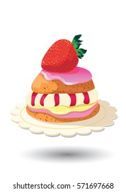 cake with strawberries
