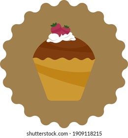 Cake with strawberries .Vector illustration