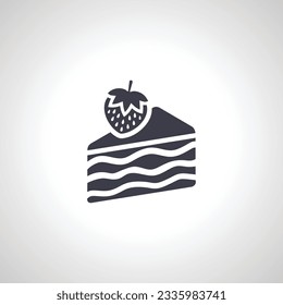 Cake with strawberry icon. Cake with strawberry icon