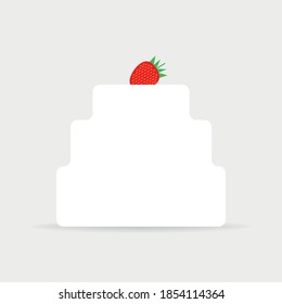 Cake with strawberry, vector illustration design