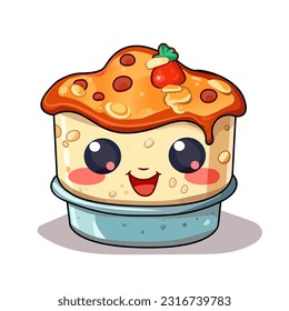 cake with strawberry vector,cute cartoon 