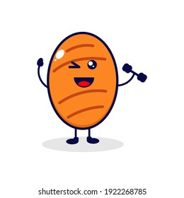 Cake strong cute character illustration