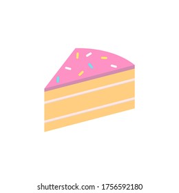 Estilo de pastel plano, tortas con icono de velas, ilustración vectorial aislada en fondo blanco