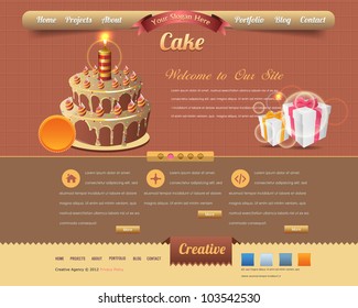 Cake Style Website design vector elements