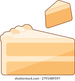 Cake stylish flat vector illustration icon with transparent background suitable for sweet food and bakery artwork