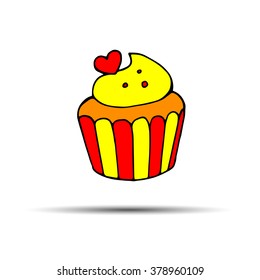 cake sweet birthday cupcake delicious cream food vector dessert
