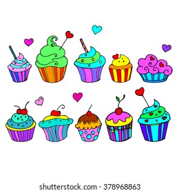 cake sweet birthday cupcake delicious cream food vector dessert