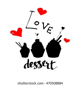 cake sweet birthday cupcake delicious cream food lettering calligraphy