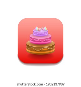 Cake Sweet Birthday Logo Vector Symbol Icon Design Style