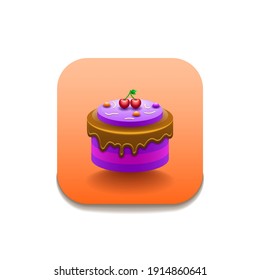 Cake Sweet Birthday Logo Vector Symbol Icon Design Style