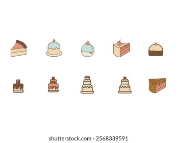 Cake Sweet Design Element Set