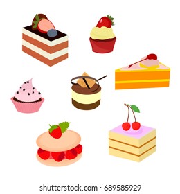 cake sweet dessert set chocolate pie cakes