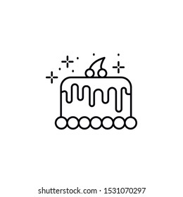 Cake, sweet icon. Element of Party icon. Thin line icon
