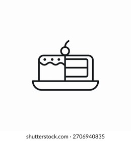 Kuchen süße Scheibe Symbol Vektor