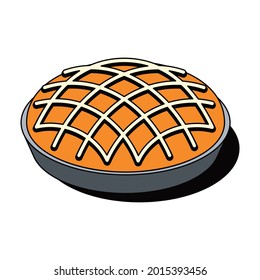 The cake is sweet. Vector 3d sketch line isometric, color icon illustration, flat style. Creative design idea and elements for infographics and website.