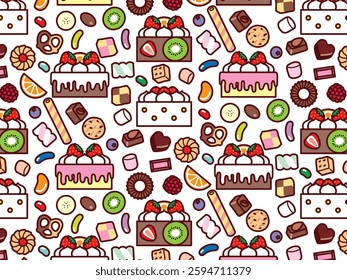 Cake and sweets background illustration