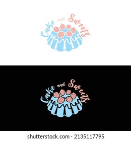 Ilustración Del Vector De Diseño De Logotipos De Pastos Y Dulces