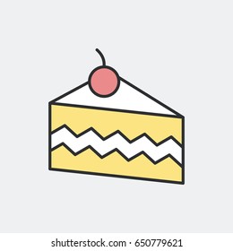 Cake symbol concept. Flat and isolated vector eps illustration icon with minimal and modern design.