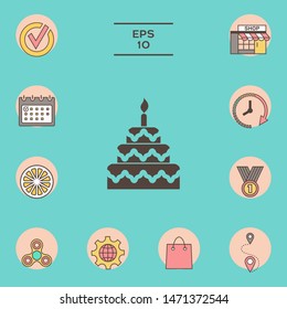 Cake symbol icon. Element for your design