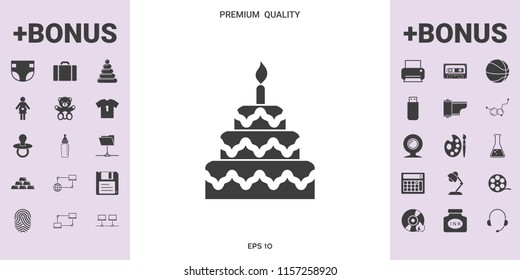 Cake symbol icon - graphic elements for your design