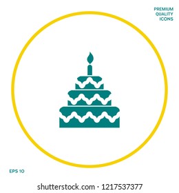 Cake symbol icon. Graphic elements for your design