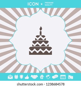 Cake symbol icon. Graphic elements for your design