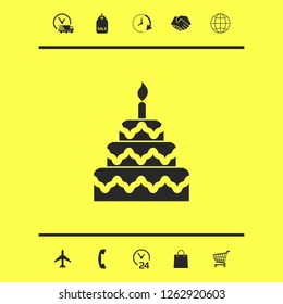 Cake symbol icon. Graphic elements for your design