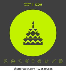 Cake symbol icon. Graphic elements for your design