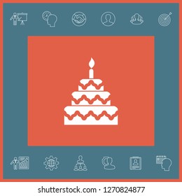 Cake symbol icon. Graphic elements for your design