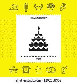 Cake symbol icon. Graphic elements for your design