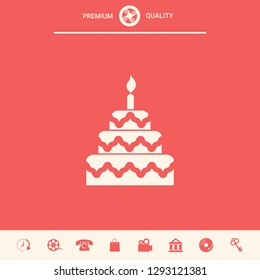 Cake symbol icon. Graphic elements for your design
