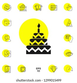 Cake symbol icon. Graphic elements for your design