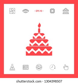 Cake symbol icon. Graphic elements for your design