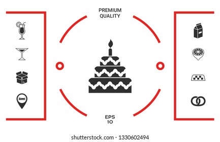 Cake symbol icon. Graphic elements for your design