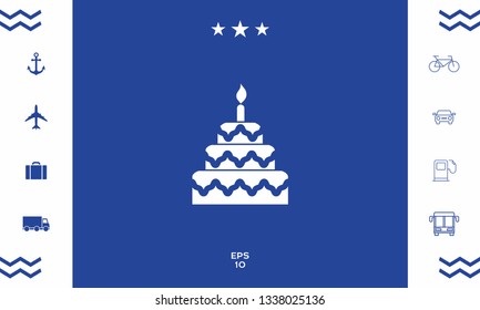Cake symbol icon. Graphic elements for your design