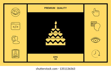 Cake symbol icon. Graphic elements for your design