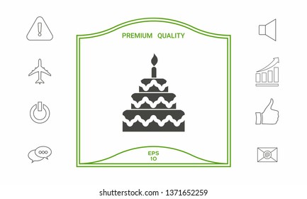 Cake symbol icon. Graphic elements for your design