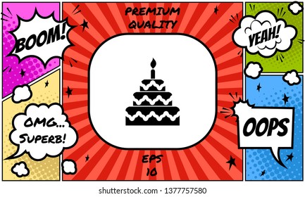 Cake symbol icon. Graphic elements for your design