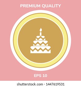 Cake symbol icon. Graphic elements for your design