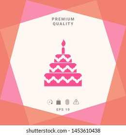 Cake symbol icon. Graphic elements for your design