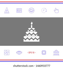 Cake symbol icon. Graphic elements for your design