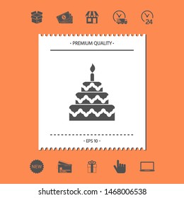 Cake symbol icon. Graphic elements for your design