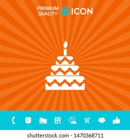 Cake symbol icon. Graphic elements for your design