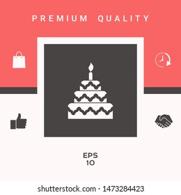 Cake symbol icon. Graphic elements for your design