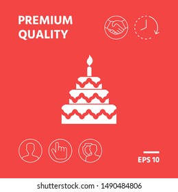 Cake symbol icon. Graphic elements for your design
