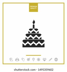 Cake symbol icon. Graphic elements for your design