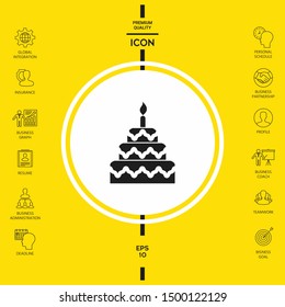 Cake symbol icon. Graphic elements for your design