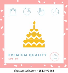 Cake symbol icon. Graphic elements for your design