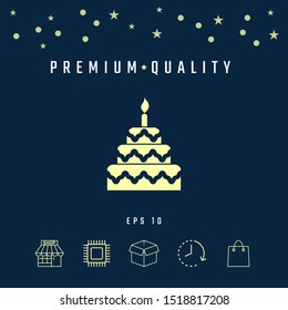Cake symbol icon. Graphic elements for your design